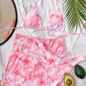 3 piece swim suit , tie dye